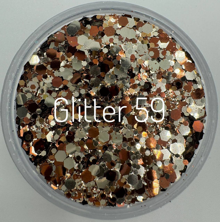 نمای نزدیک گلیتر برزیلی فرنا با ذرات درشت